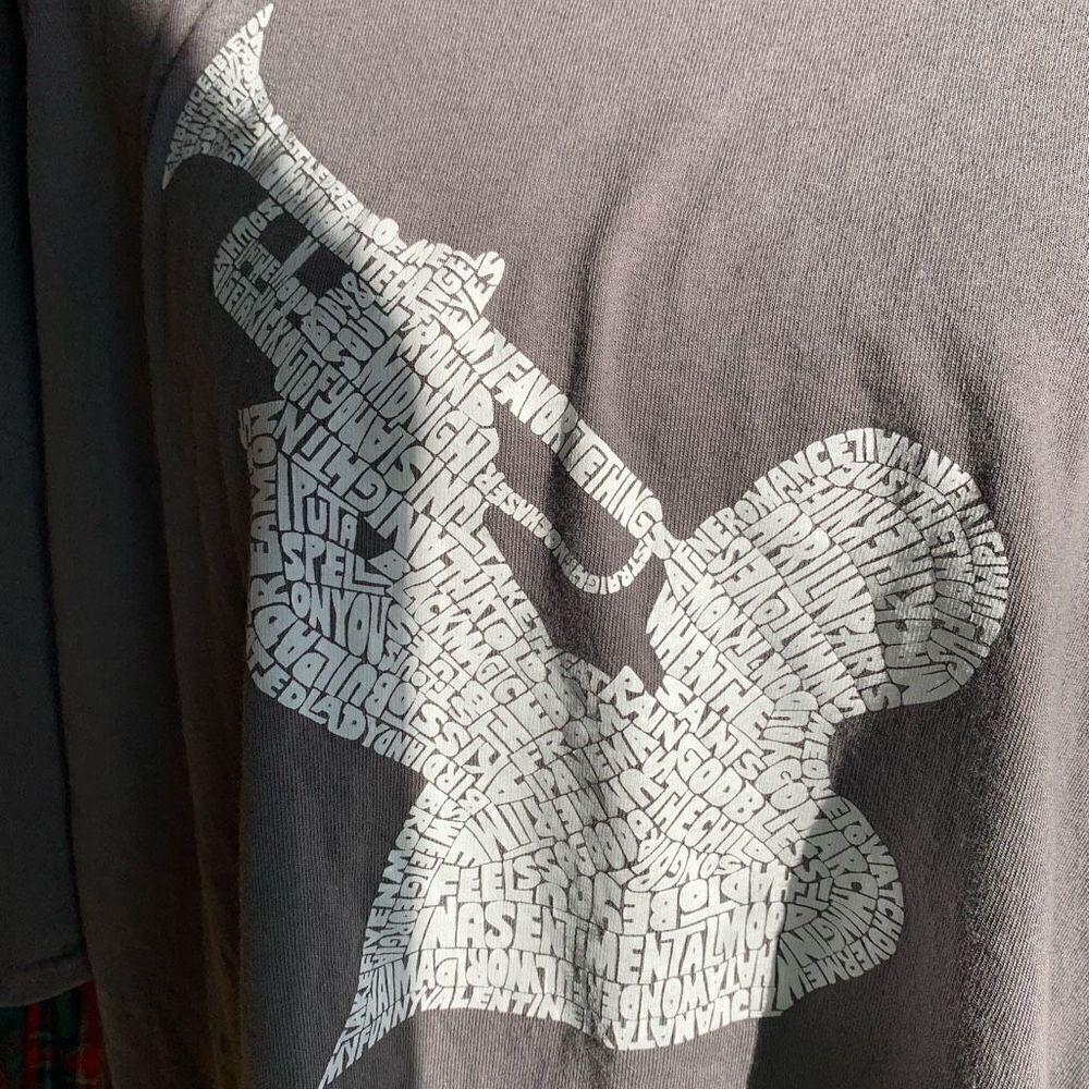 Jazz Classic Song Title Graphic T-Shirt Gildan‎ Hvy Cotton Grey White Men’s 2XL